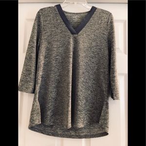 Loft Outlet 3/4 Sleeve Gray Tunic Top
